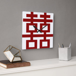 Einfache Minimalistische Zweitglücksszenierung Chi Quadratische Wanduhr