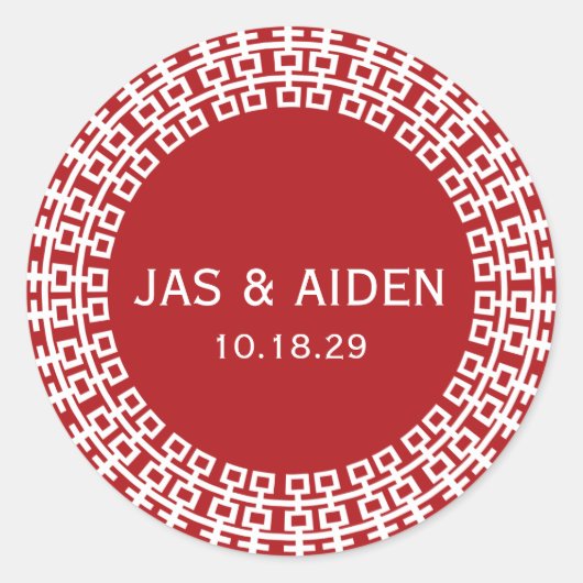 Einfache Minimalistische Zweitglücksszenierung Chi Runder Aufkleber (Vorderseite)