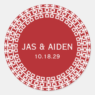 Einfache Minimalistische Zweitglücksszenierung Chi Runder Aufkleber