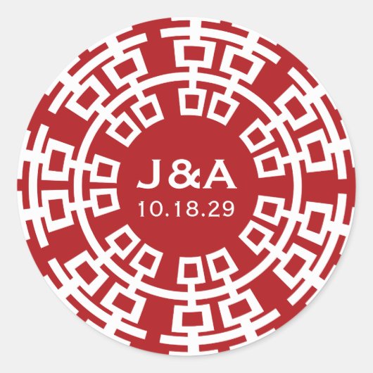 Einfache Minimalistische Zweitglücksszenierung Chi Runder Aufkleber (Vorderseite)