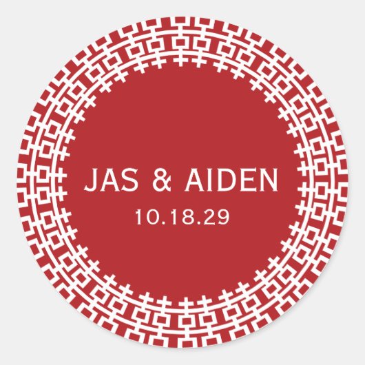 Einfache Minimalistische Zweitglücksszenierung Chi Runder Aufkleber (Vorderseite)