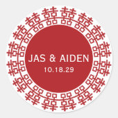 Einfache Minimalistische Zweitglücksszenierung Chi Runder Aufkleber (Vorderseite)