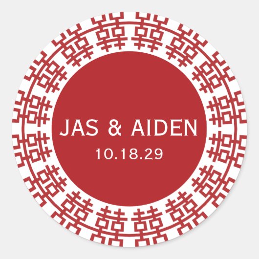 Einfache Minimalistische Zweitglücksszenierung Chi Runder Aufkleber (Vorderseite)