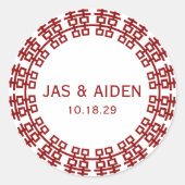 Einfache Minimalistische Zweitglücksszenierung Chi Runder Aufkleber (Vorderseite)