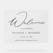 Einfache Minimalkalligraphie Willkommen bei unsere Acrylschild (Vorderseite)