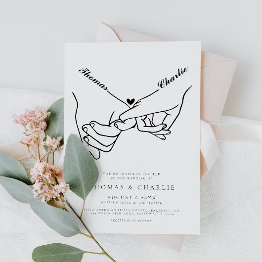 Einfache MinimalWedding Einladung