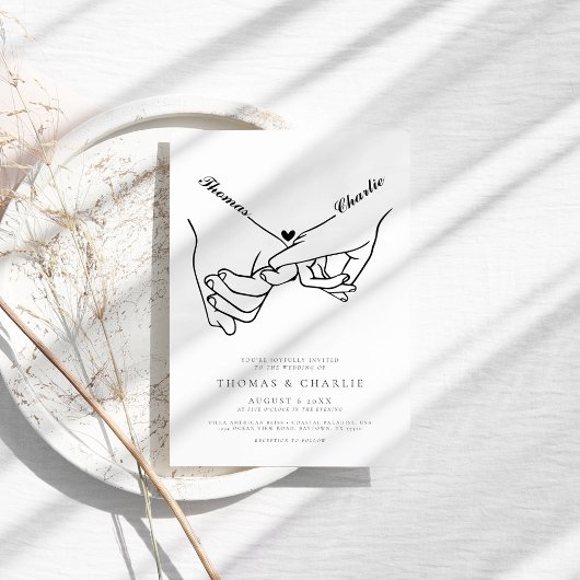 Einfache MinimalWedding Einladung