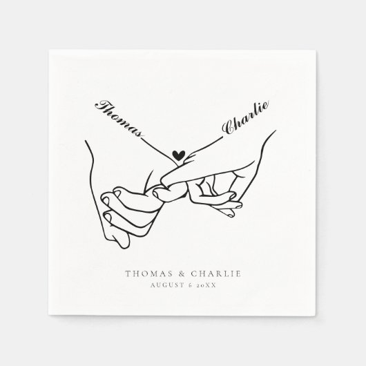 Einfache MinimalWedding Serviette (Vorderseite)