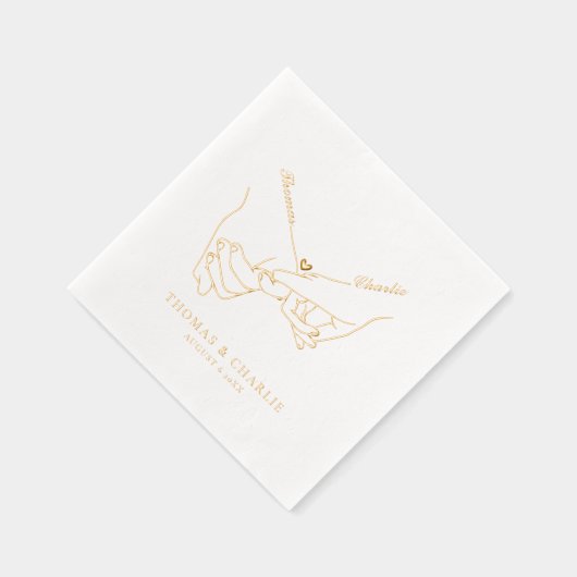 Einfache MinimalWedding Servietten Mit Folie (Rechts)