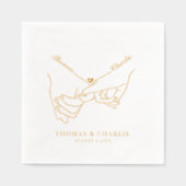 Einfache MinimalWedding Servietten Mit Folie (Vorderseite)