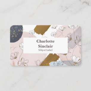 Einfache Minimaslist Floral Patches Premium Visitenkarte