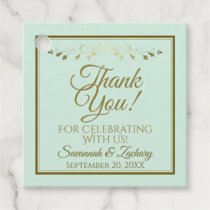 Einfache Mint Green & Gold Elegante Hochzeit Viele Geschenkanhänger