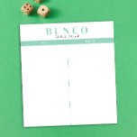 Einfache Minze Blau und Weiß Bunco Tally Notizblock<br><div class="desc">Schmeiß ein Blatt auf jeden Tisch für die Person,  die die Partitur behalten hat,  und schlüpfe dein Bunco Spiel mit diesen bereit zu gehen und leicht zu benutzen,  reißen von Tallappen mit zwei leeren Spalten und frische Minze Aqua Akzente.</div>