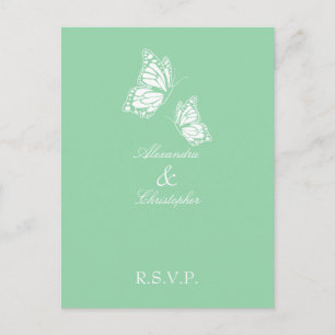 Einfache Minze Green Butterfly-UAWG Einladungspostkarte