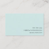 Einfache Minze und Grau mit Floristischer Visitenk Visitenkarte (Rückseite)