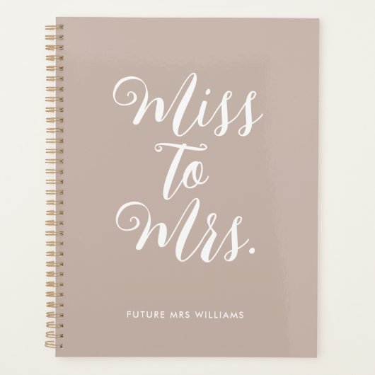 Einfache Miss an Frau Modern Wedding Planner Noteb Planer (Vorderseite)