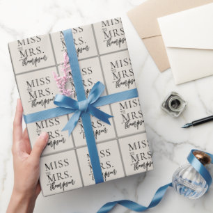 Einfache Miss-to-Mrs Ecru Elfenbein-Junggesellinne Geschenkpapier