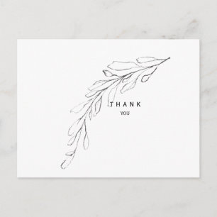 Einfache, mit Bleistift gezeichnete Blumenranke, B Postkarte
