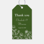 Einfache, mit Blumengrün versehene Geschenketikett Geschenkanhänger (Vorderseite)