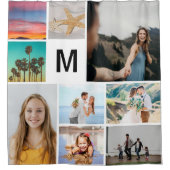 Einfache Mit Monogramm 9 benutzerdefinierte BildCo Duschvorhang (Vorderseite)