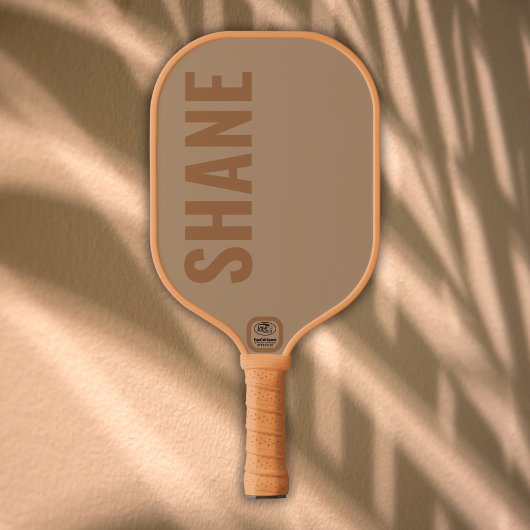 Einfache mit Monogramm Bezeichnung TAN | Pickleball Schläger