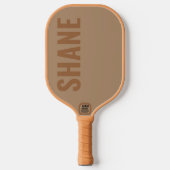 Einfache mit Monogramm Bezeichnung TAN | Pickleball Schläger (Vorderseite)