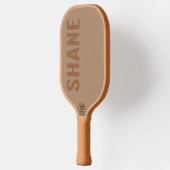 Einfache mit Monogramm Bezeichnung TAN | Pickleball Schläger (Links)