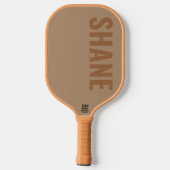 Einfache mit Monogramm Bezeichnung TAN | Pickleball Schläger (Rückseite)