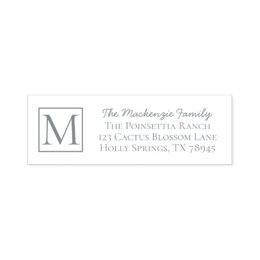 Einfache Mit Monogramm Familienadresse Permastempel (Design)