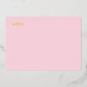 Einfache Mit Monogramm, hellrosa Notizkartenfolie Folieneinladung (Vorderseite)