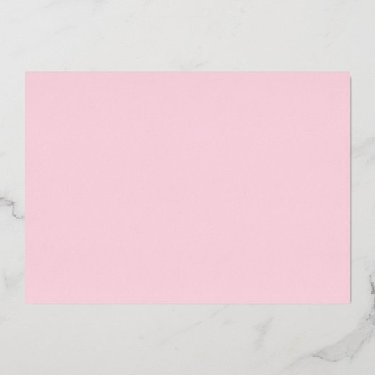 Einfache Mit Monogramm, hellrosa Notizkartenfolie Folieneinladung (Rückseite)