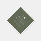 Einfache Mit Monogramm Hochzeit in Solid Color Dun Serviette (Ecke)