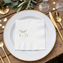 Einfache Mit Monogramm Hochzeit Napkins