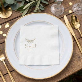 Einfache Mit Monogramm Hochzeit Napkins Serviette