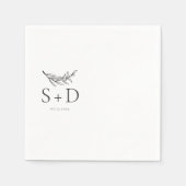 Einfache Mit Monogramm Hochzeit Napkins Serviette (Vorderseite)