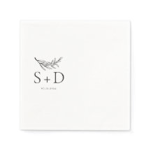 Einfache Mit Monogramm Hochzeit Napkins