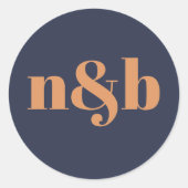 Einfache Mit Monogramm Hochzeit Umschlag Aufkleber (Vorderseite)