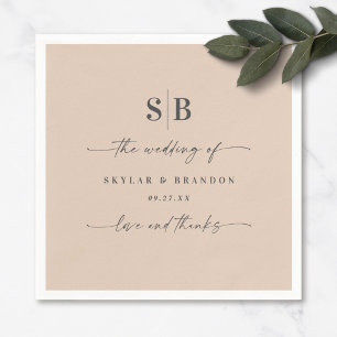 Einfache Mit Monogramm Hochzeit von Champagner mit Serviette