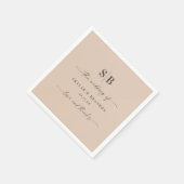 Einfache Mit Monogramm Hochzeit von Champagner mit Serviette (Ecke)