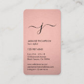 Einfache Mit Monogramm Imitate Rose Gold Foil Vert Terminkarte (Vorderseite)