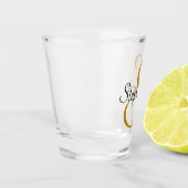 Einfache Mit Monogramm Initial- und Namensgebung Schnapsglas (Links)