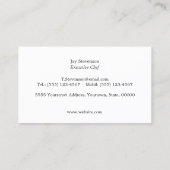 Einfache Mit Monogramm Koch Catering Black Visitenkarte (Rückseite)