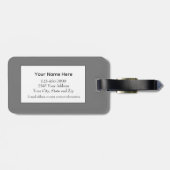 Einfache Mit Monogramm Moderne Stilvolle Gray Trav Gepäckanhänger (Rückseite horizontal)