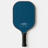 Einfache Mit Monogramm Navy-Initialen Pickleball Schläger (Vorderseite)