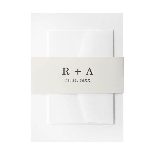 Einfache Mit Monogramm Rustikal-Boho-Hochzeitspass Einladungsbanderole (Vorderseite Beispiel)