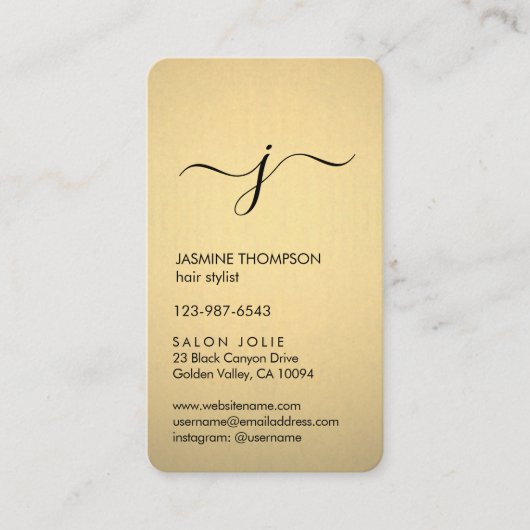 Einfache Mit Monogramm Schwarz & Imitate - Vertica Terminkarte (Vorderseite)