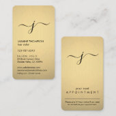 Einfache Mit Monogramm Schwarz & Imitate - Vertica Terminkarte (Vorne/Hinten)