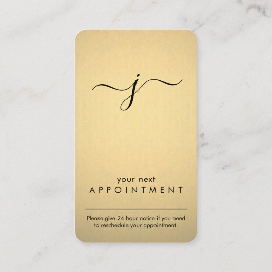 Einfache Mit Monogramm Schwarz & Imitate - Vertica Terminkarte (Rückseite)