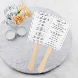 Einfache Mit Monogramm Schwarz-Weiß-Hochzeit Fächer