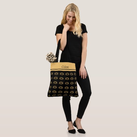 Einfache Mit Monogramm Totbeutel Tasche (Am Model)